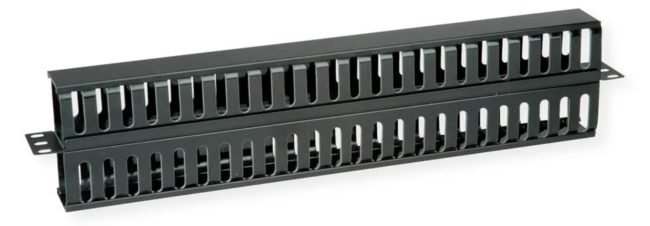 VALUE Rack-Kabelführungsplatte mit Kanal - Vorderseite - Schwarz, RAL 9005 - 1U - 48.3 cm (19), Ansicht 2