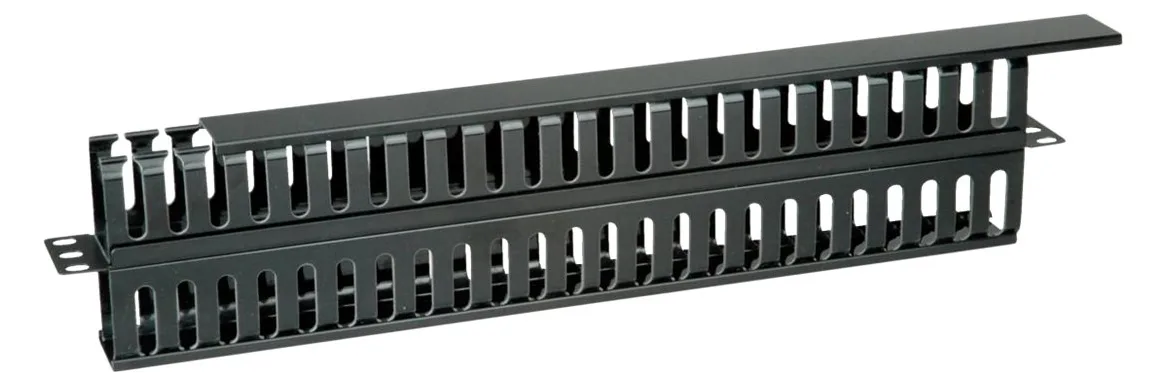 VALUE Rack-Kabelführungsplatte mit Kanal - Vorderseite - Schwarz, RAL 9005 - 1U - 48.3 cm (19), Ansicht 3