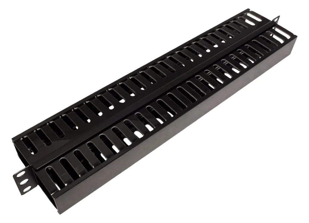 VALUE Rack-Kabelführungsplatte mit Kanal - Vorderseite - Schwarz, RAL 9005 - 1U - 48.3 cm (19), Ansicht 4