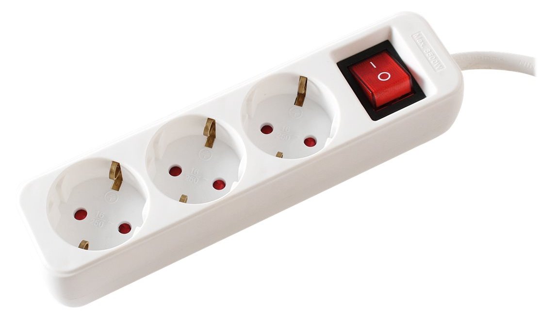 VALUE Steckdosenleiste - Wechselstrom 250 V - 3600 Watt - Eingabe, Eingang CEE 7/4 - Ausgangsanschlüsse: 3 (3 x CEE 7/4)