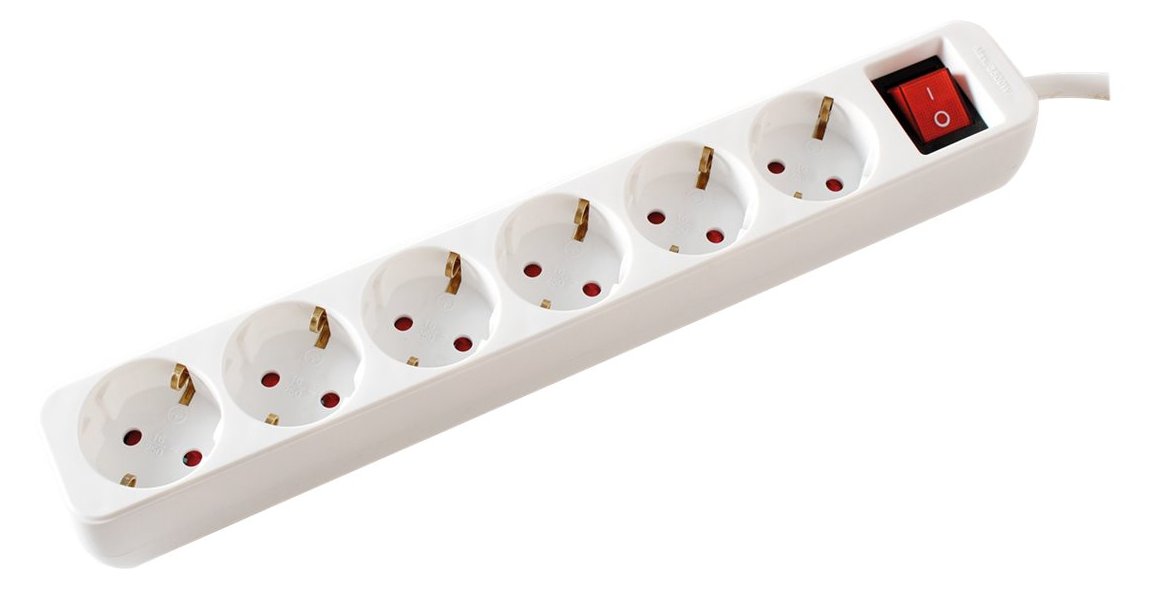 VALUE Steckdosenleiste - Wechselstrom 250 V - 3600 Watt - Eingabe, Eingang CEE 7/4 - Ausgangsanschlüsse: 6 (6 x CEE 7/4)