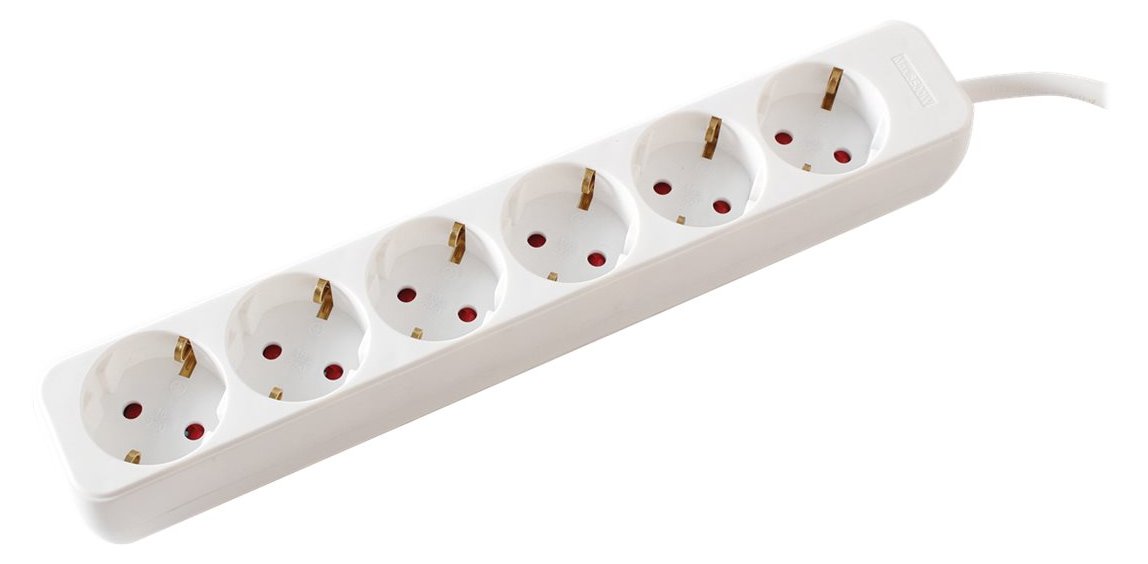 VALUE Steckdosenleiste - Wechselstrom 250 V - 3600 Watt - Eingabe, Eingang CEE 7/4 - Ausgangsanschlüsse: 6 (6 x CEE 7/4)