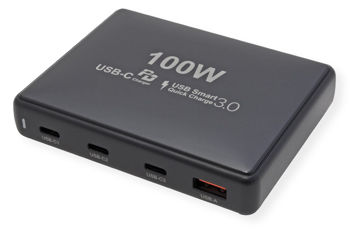 VALUE USB Ladegerät Smart 3x C+ 1x A PD QC3.0 - USB Typ C