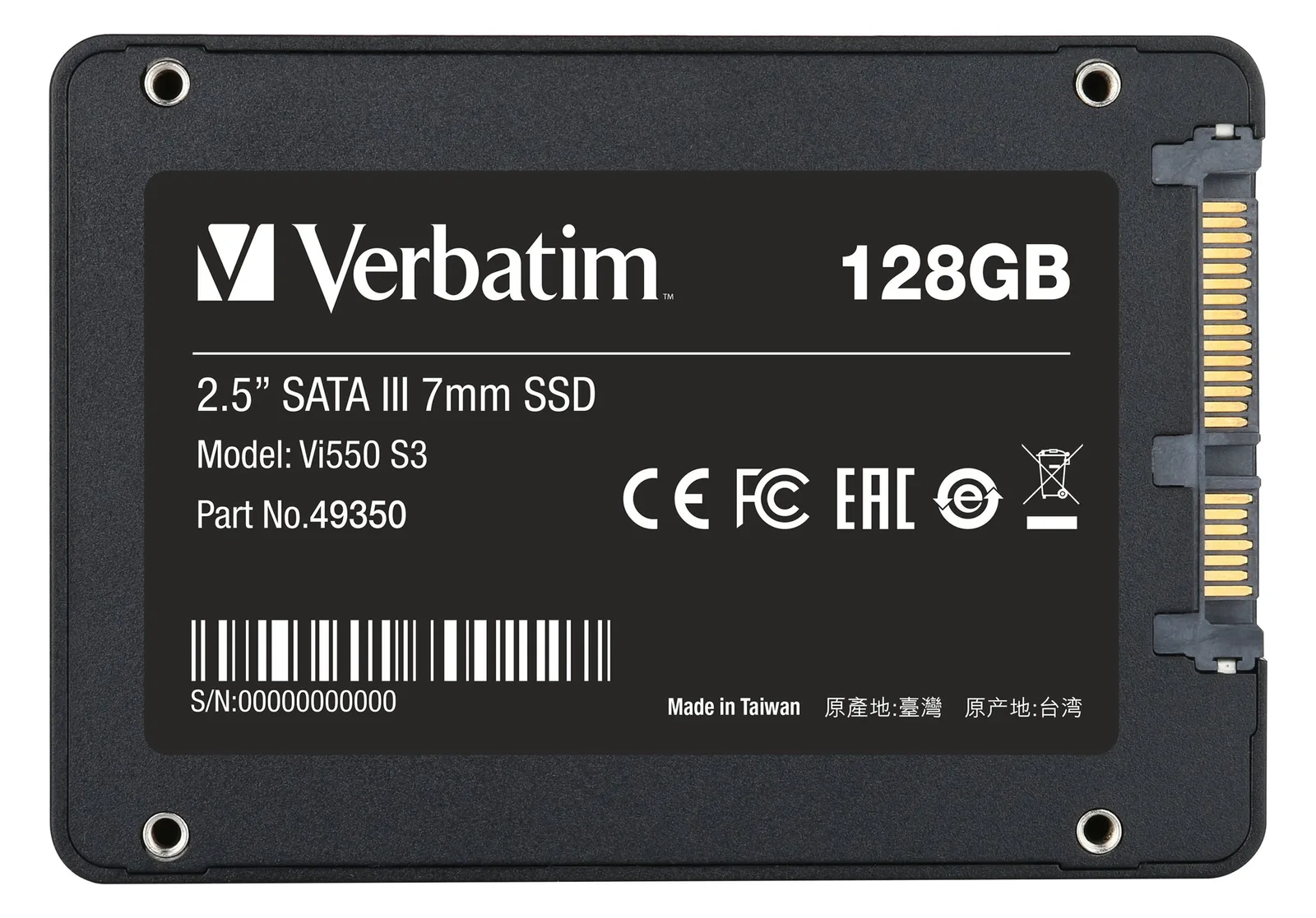 Verbatim Vi550 - SSD - 128 GB - intern - 2.5 (6.4 cm), Ansicht 4