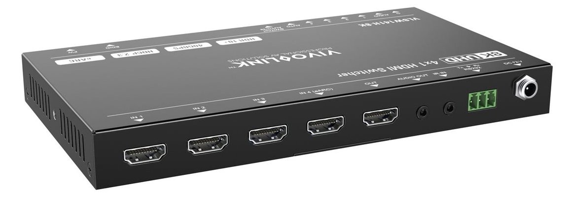 VivoLink HDMI switcher 4x1 8Ka60Hz with RS232 control eARC and - RS-232