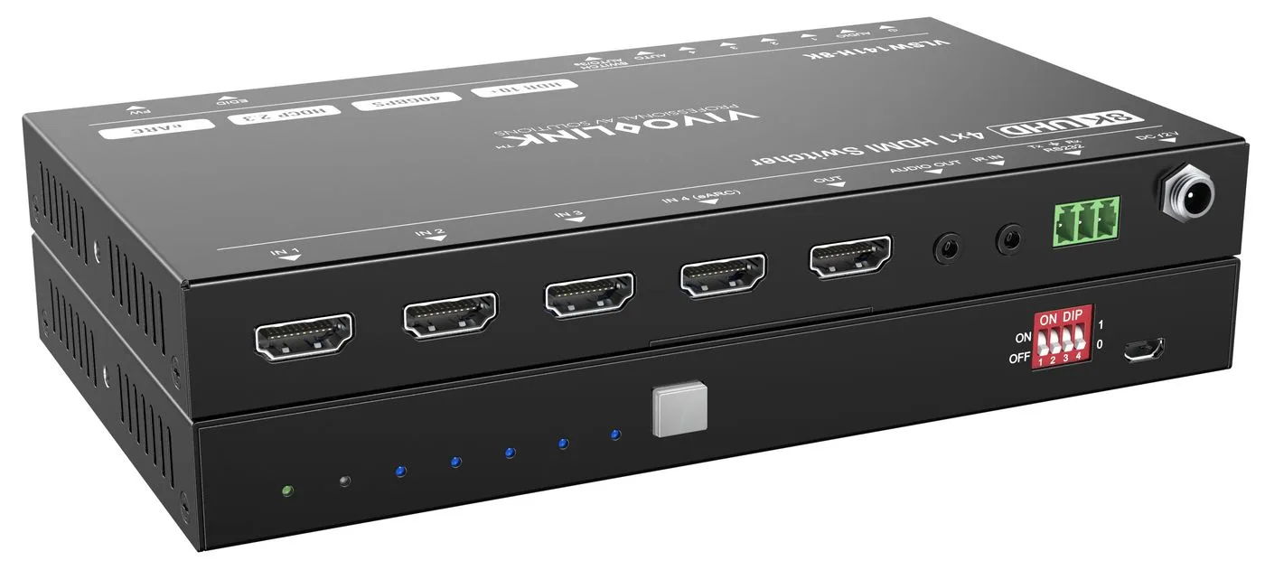 VivoLink HDMI switcher 4x1 8Ka60Hz with RS232 control eARC and - RS-232, Ansicht 3