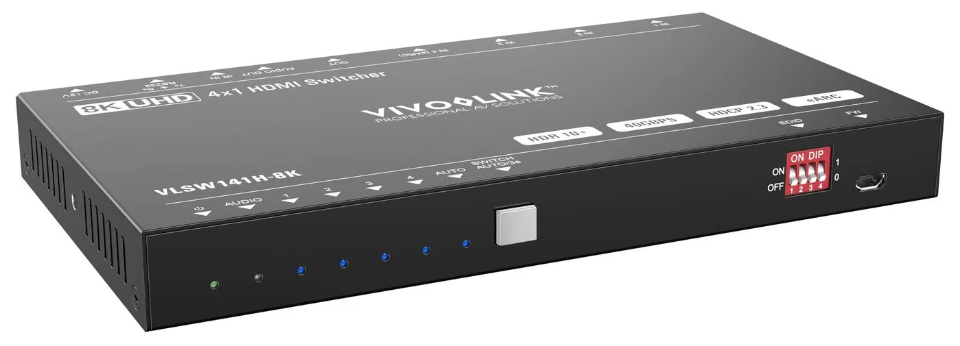 VivoLink HDMI switcher 4x1 8Ka60Hz with RS232 control eARC and - RS-232, Ansicht 4