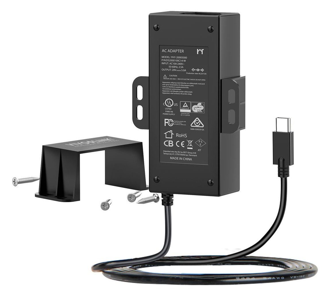 VivoLink USB-C PD Charger inc. EU and UK power cable
