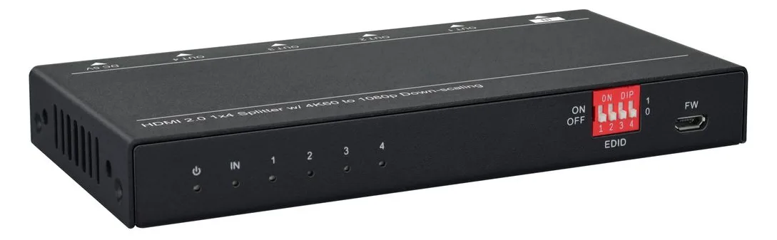 VivoLink VLHDMISP1X4 - HDMI - 4x HDMI - 1.4/2.0 - 3840 x 2160 Pixel - Schwarz - Metall, Ansicht 2