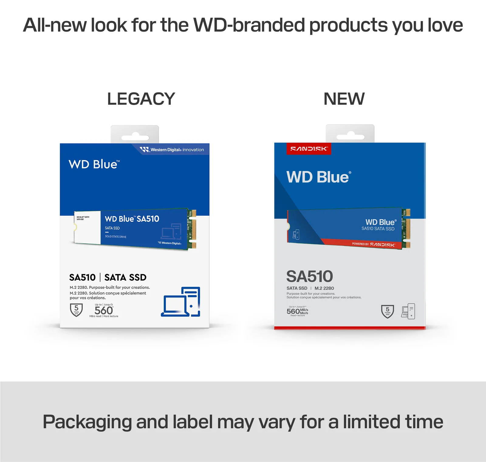 WD Blue SA510 - SSD - 2 TB - intern - M.2 2280, Ansicht 4