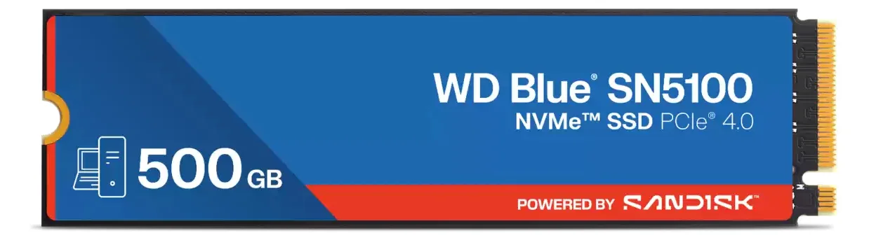 WD Blue SN5100 - SSD - 500 GB - intern - M.2 2280 - PCIe 4.0 (NVMe), Ansicht 2