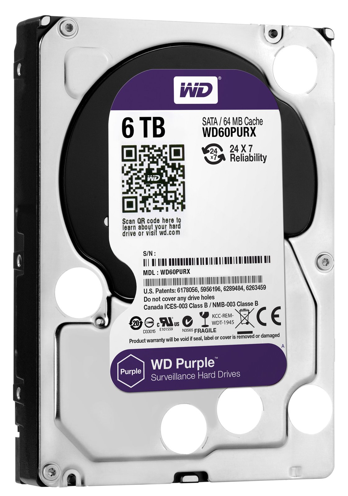 WD Purple WD60PURX - Festplatte - 6 TB - intern - 3.5 (8.9 cm) von LumaTech