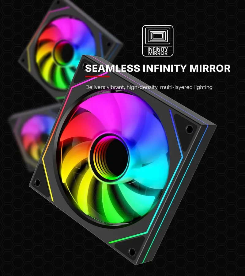 Xilence XF076 Gehäuseluefter mit Infinity-Mirror-Design, Ansicht 4