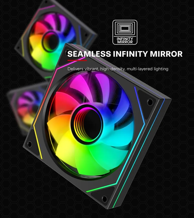 Xilence XF079 Reverse Gehäuseluefter mit Infinity-Mirror-Design, Ansicht 4