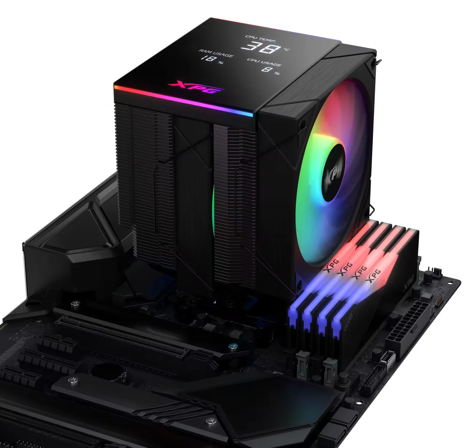 XPG Lüfter MAESTRO PLUS 62DA 120mm ARGB Fan schwarz retail, Ansicht 3