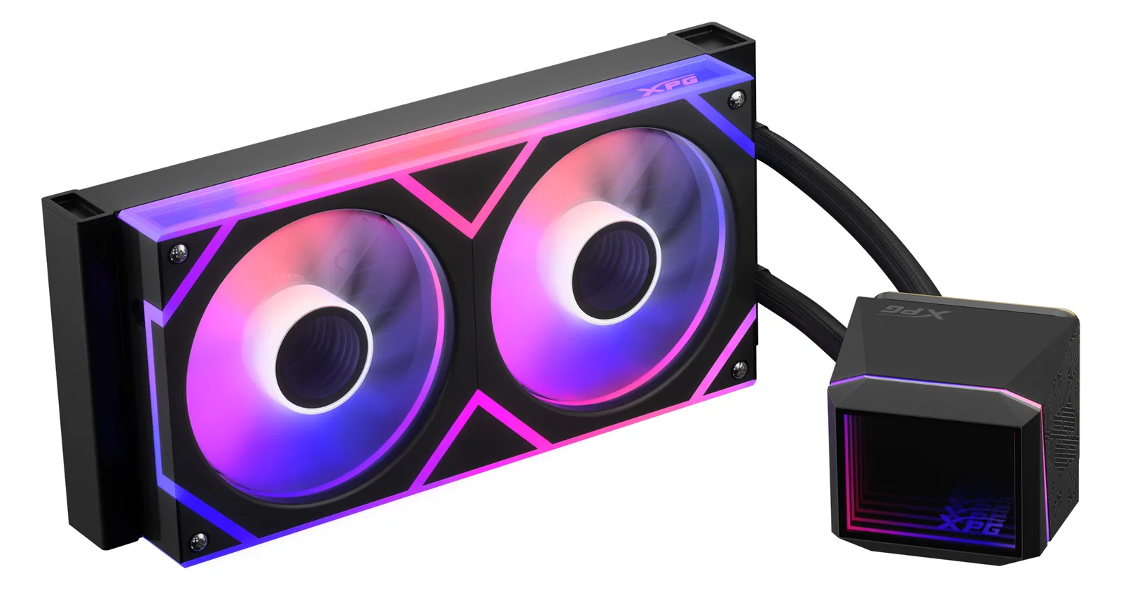 XPG WAK LEVANTE II 240 2*120mm ARGB Fan schwarz retail, Ansicht 2
