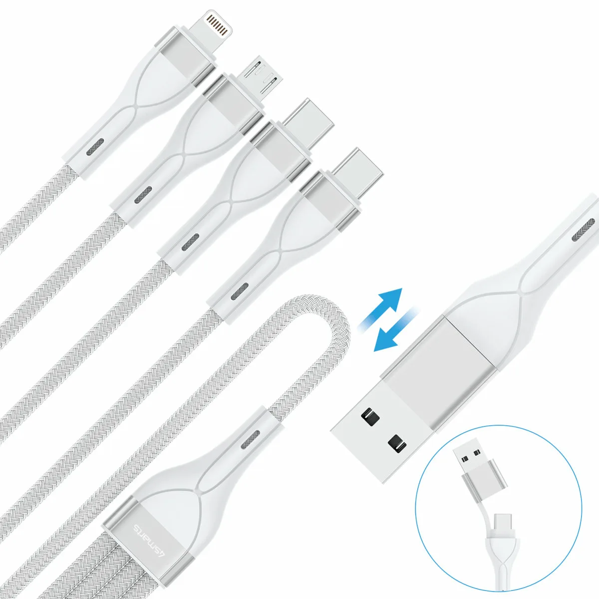 4smarts 4in2 USB-C Multi-Ladekabel - Kabel - Digital/Daten, Ansicht 3