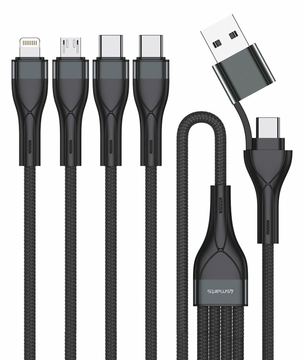 4smarts 541023 USB Kabel A/USB C C/Micro USB-A/Lightning Schwarz - Kabel - Digital/Daten von LumaTech