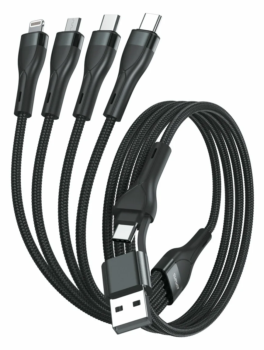 4smarts 541023 USB Kabel A/USB C C/Micro USB-A/Lightning Schwarz - Kabel - Digital/Daten, Ansicht 2