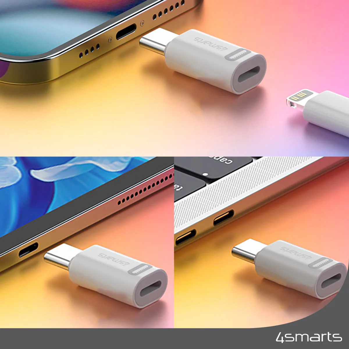 4smarts Videoaufnahmeadapter - Lightning, USB-C - weiß (Packung mit 2), Ansicht 2