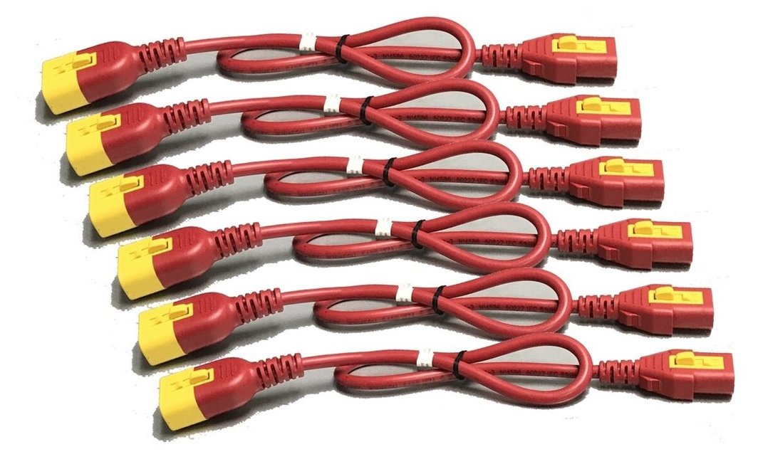 APC Stromkabel - power IEC 60320 C13 Verriegelung zu IEC 60320 C14 Verriegelung - 60 cm - Rot (Packung mit 6)