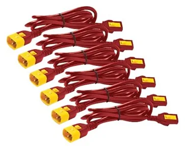 APC Stromkabel - power IEC 60320 C13 Verriegelung zu IEC 60320 C14 Verriegelung - 60 cm - Rot (Packung mit 6), Ansicht 2