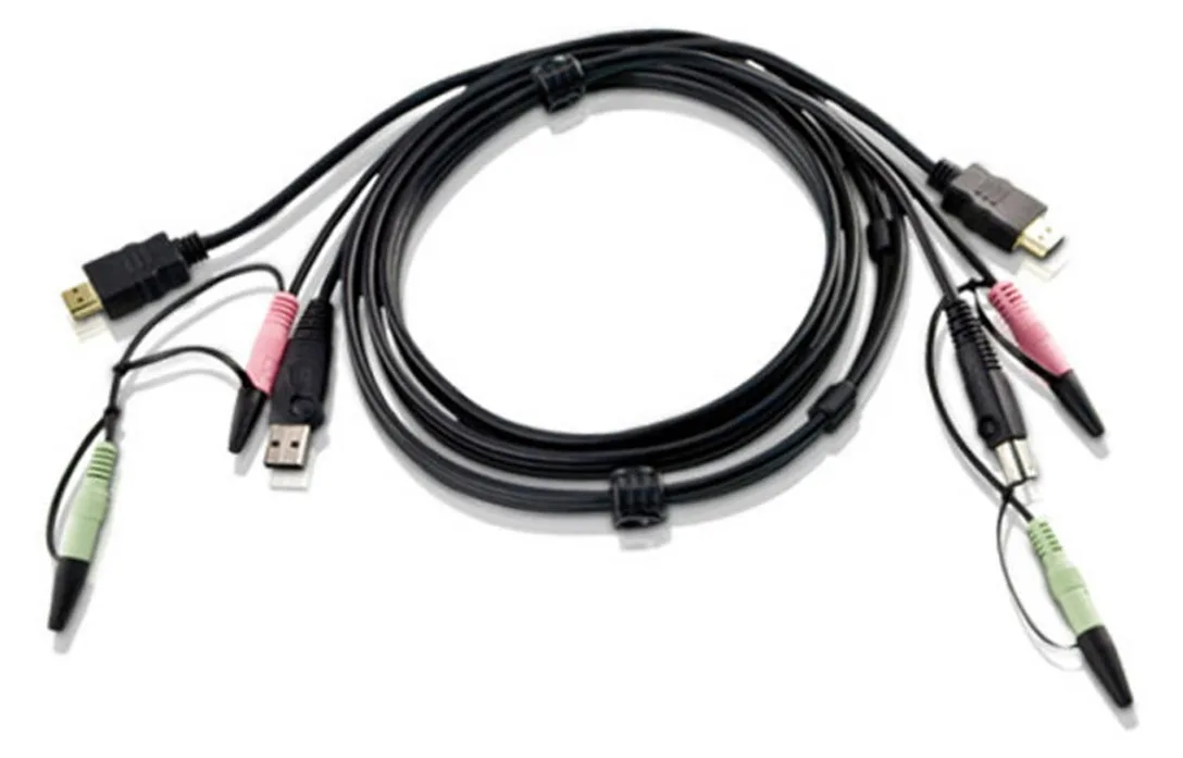 ATEN 2L-7D02UH - Video- / USB- / Audio-Kabel - USB, mini-phone stereo 3.5 mm, HDMI (M), Ansicht 2