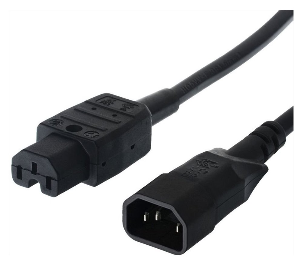 Bachmann Netzkabel Kaltgerätestecker Stecker IEC320 C14 - Warmgeräte Kupplung C15 - Strom/Netzteil
