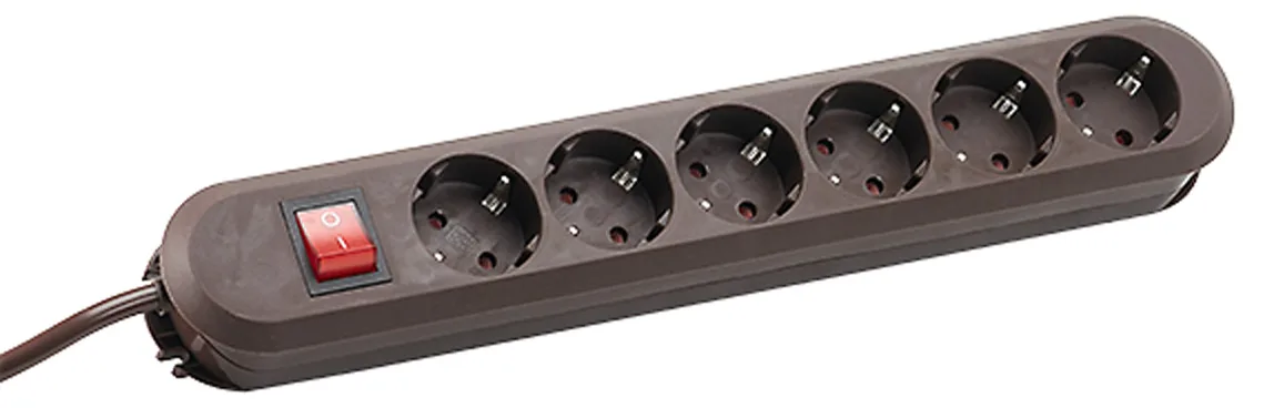 Bachmann SMART - Steckdosenleiste - Ausgangsanschlüsse: 6 - Braun, Ansicht 2