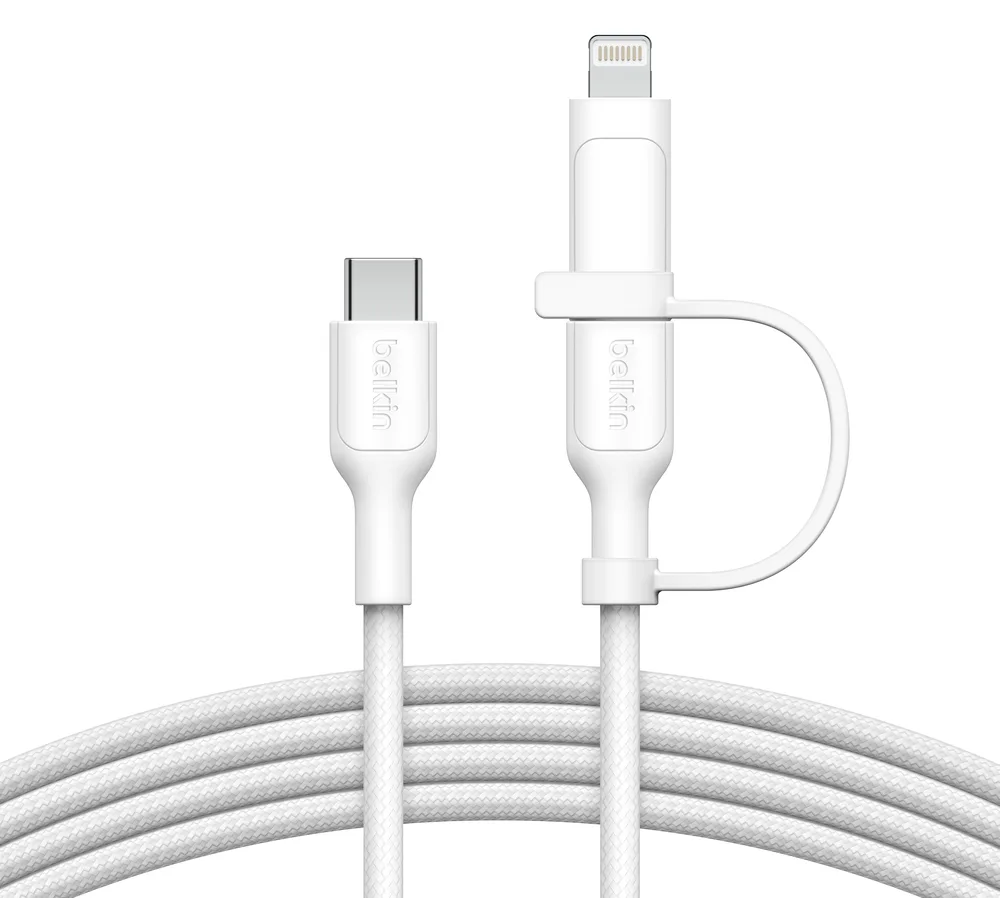Belkin BoostCharge Pro 2-in-1 - USB-Kabel - 24 pin USB-C (M) - Weiß, Ansicht 2