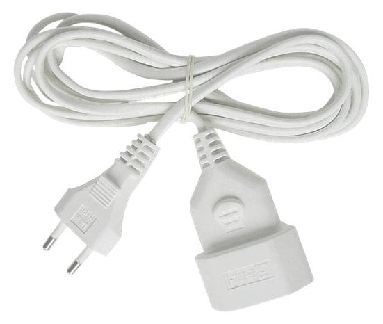 Brennenstuhl H03VVH2-F 2x0.75 - Spannungsversorgungs-Verlängerungskabel - IEC 60906-1 (W) - Weiß