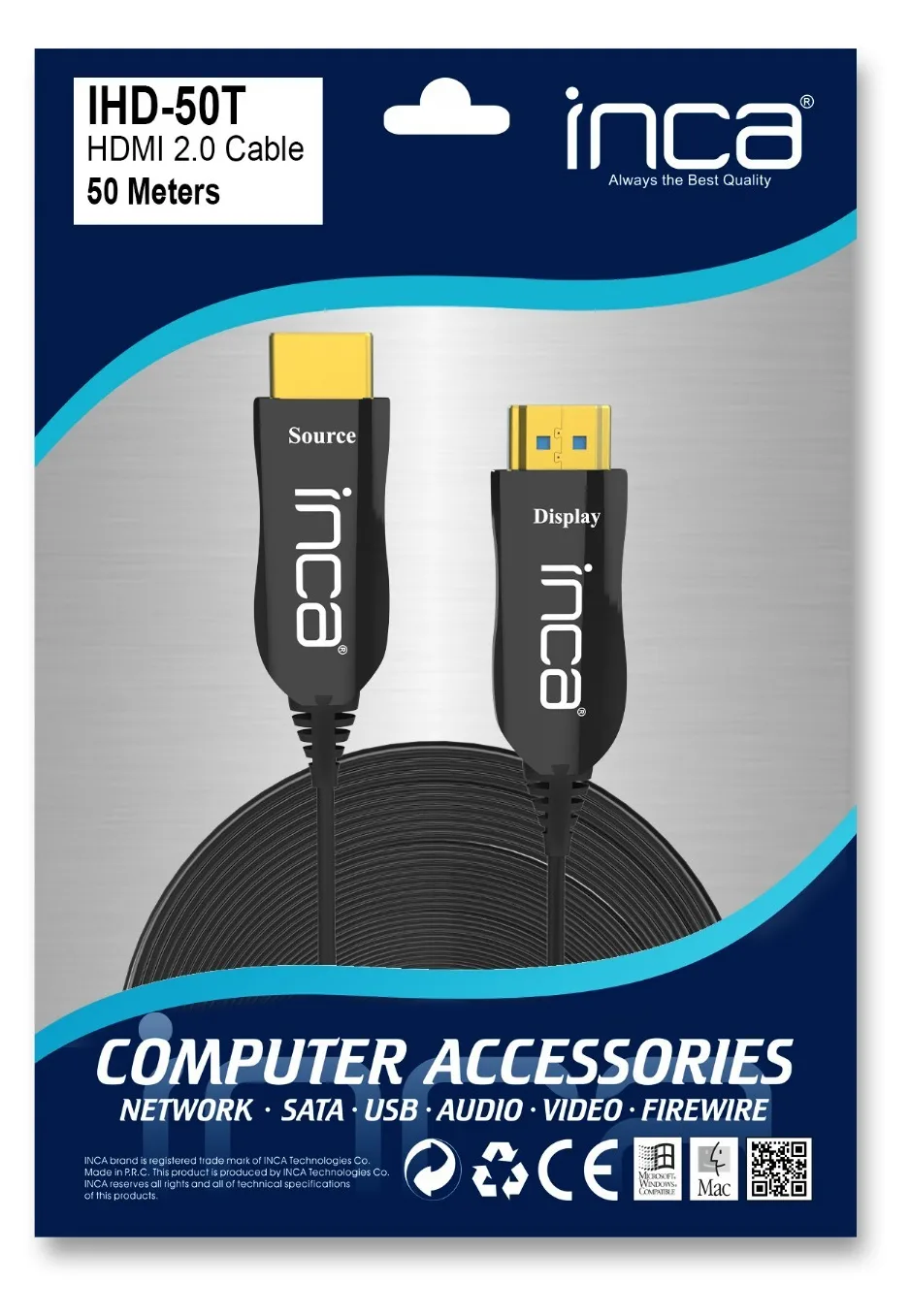 Cian Technology GmbH HDMI-Kabel IHD-50T 2.0 Anschlusskabel 4K 30Hz retail - Kabel - Digital/Display/Video, Ansicht 3