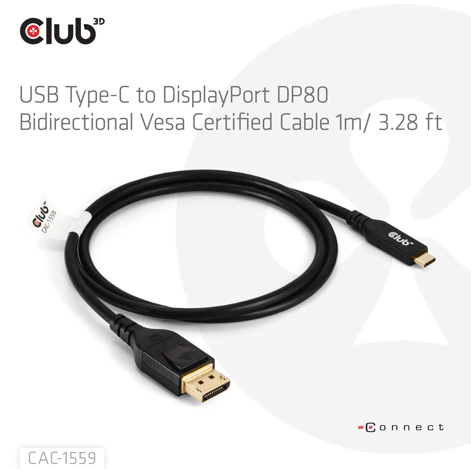 Club 3D Adapterkabel - 24 pin USB-C (M) zu DisplayPort (M), Ansicht 3