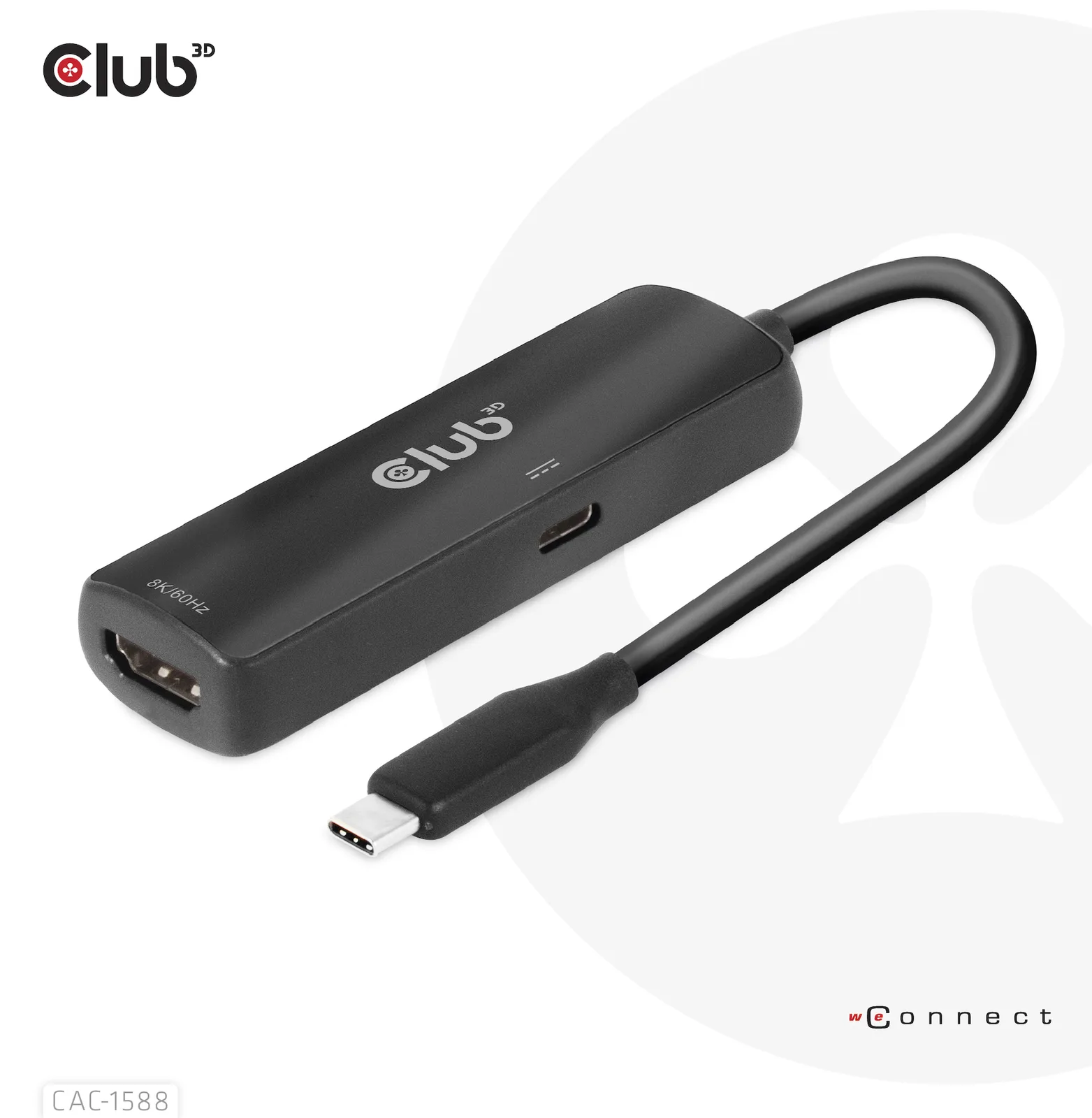 Club 3D CAC-1588 - Videoadapter - 24 pin USB-C männlich zu HDMI weiblich, Ansicht 3