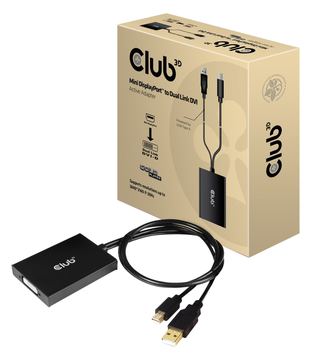 Club 3D DisplayPort/DVI-Adapter - Dual Link - USB (nur Strom) - Mini DisplayPort (M) zu DVI-D (W) - DisplayPort 1.2a von LumaTech