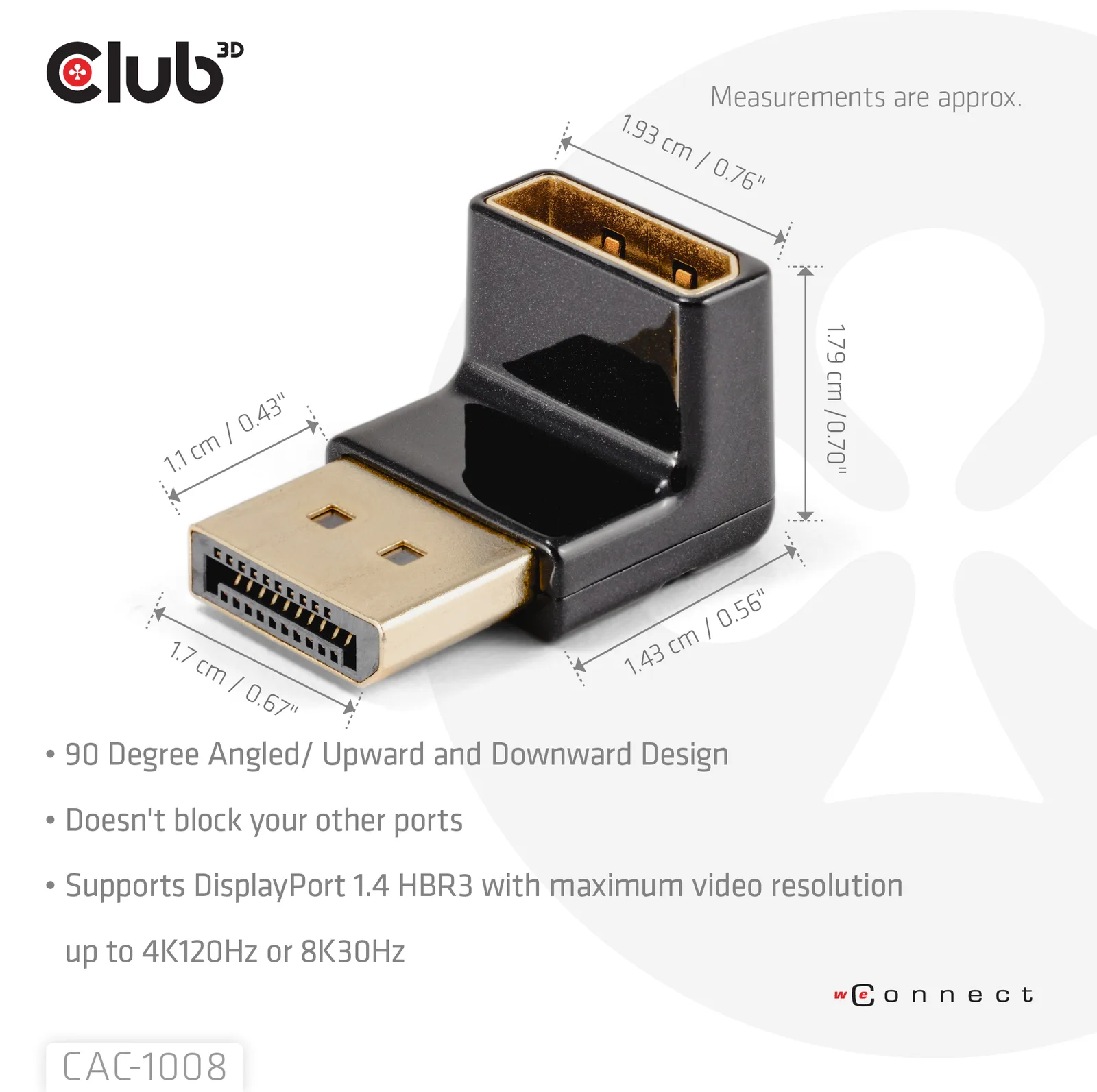 Club 3D DisplayPort-Adapter - DisplayPort (M), Ansicht 3