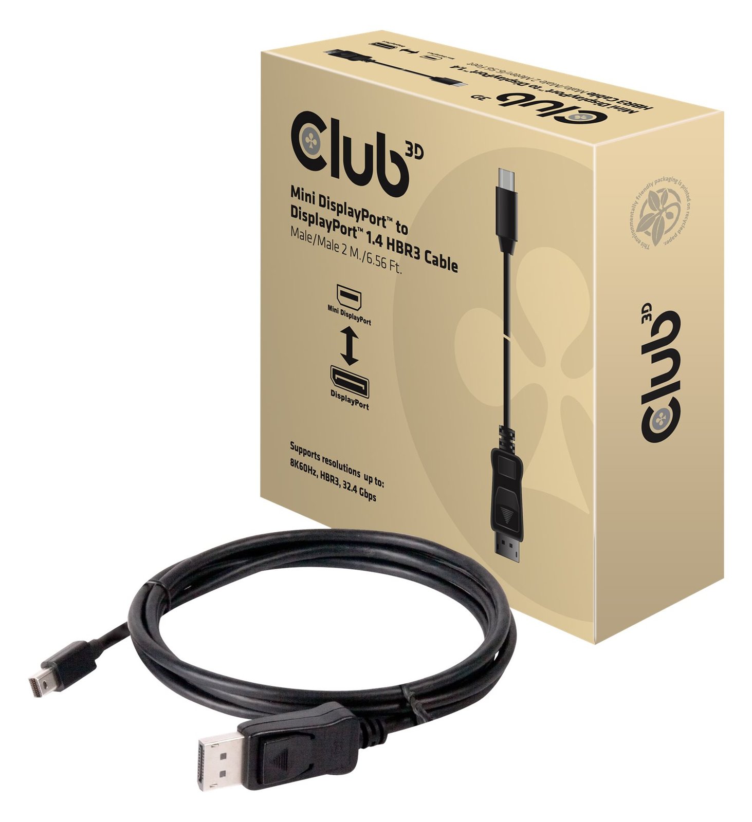 Club 3D DisplayPort-Kabel - DisplayPort (M) - bis Mini DisplayPort (M) - 2 m - eingerastet