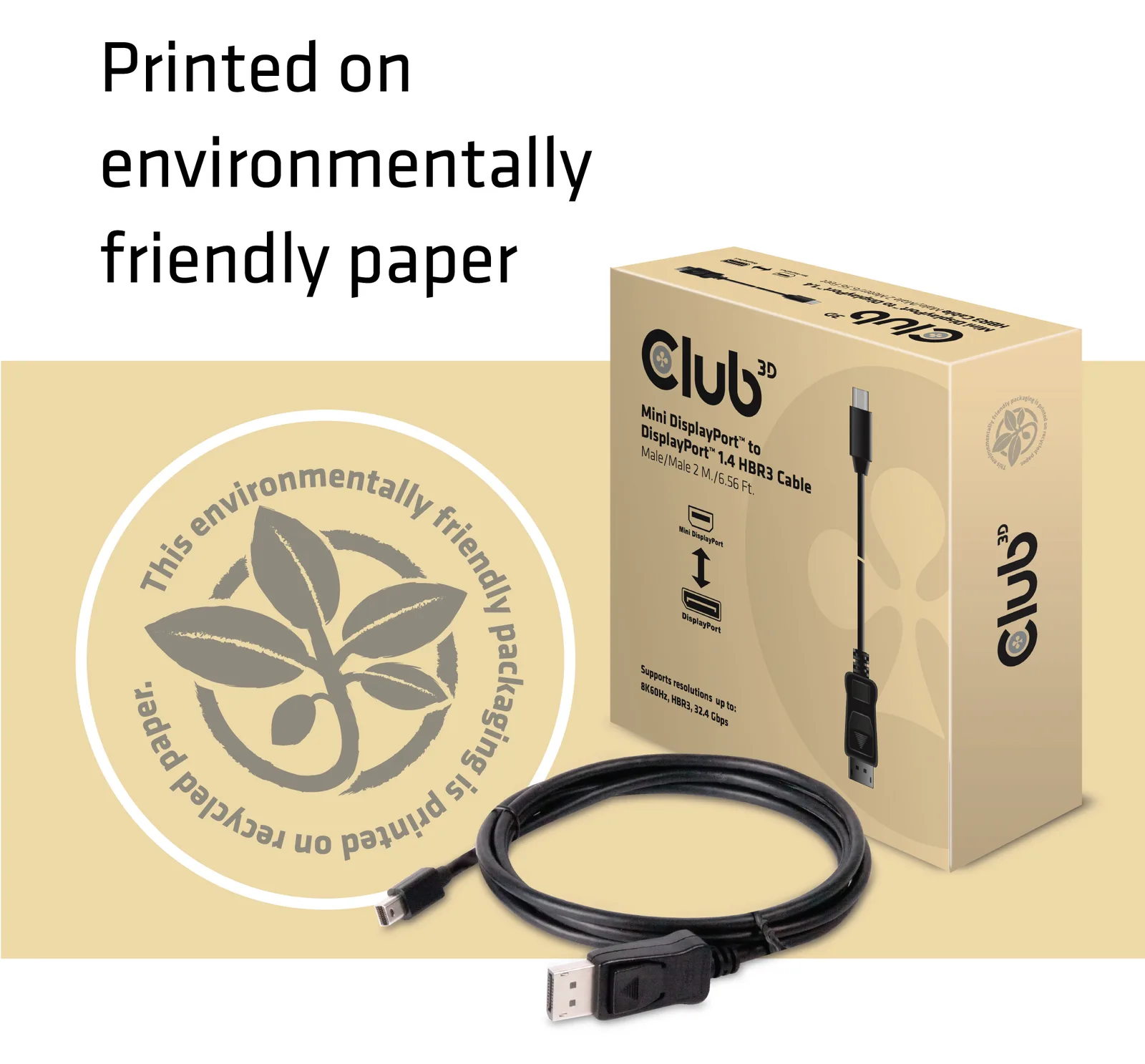 Club 3D DisplayPort-Kabel - DisplayPort (M) - bis Mini DisplayPort (M) - 2 m - eingerastet, Ansicht 4
