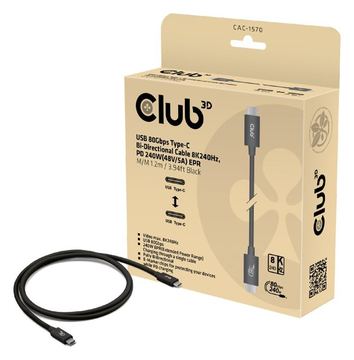 Club 3D Kabel USB 80Gbps zertifi. PD240W/8K240Hz 1.2m St/St retail - Kabel - Digital/Daten