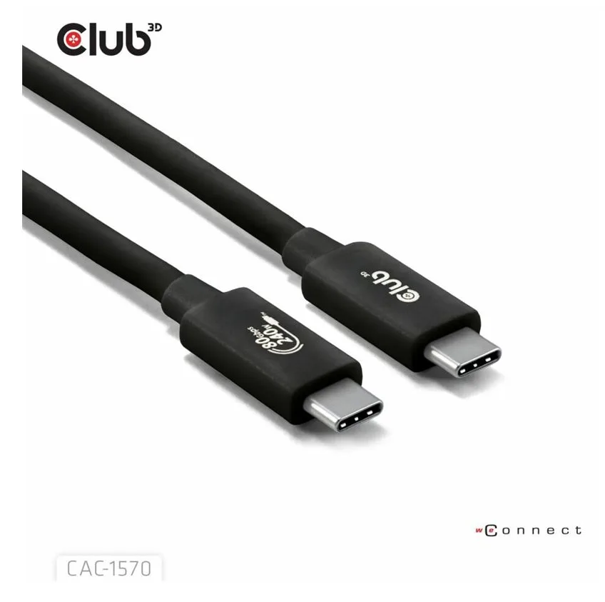 Club 3D Kabel USB 80Gbps zertifi. PD240W/8K240Hz 1.2m St/St retail - Kabel - Digital/Daten, Ansicht 3
