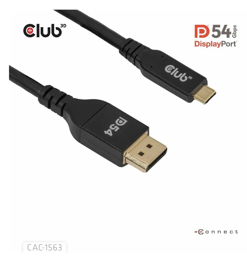 Club 3D Kabel USB Typ C St> DisplayPort 2.1 DP54 Bidirektional - Kabel - Digital/Daten, Ansicht 3