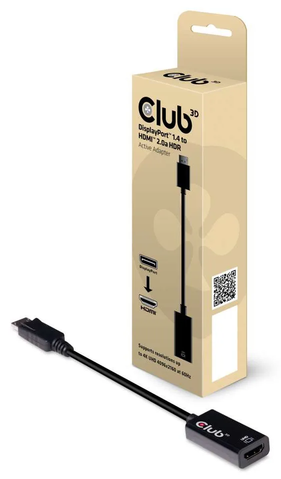 Club 3D Video- / Audio-Adapter - DisplayPort (M) - bis HDMI (W) - 19.17 cm - 4K Unterstützung, Ansicht 2