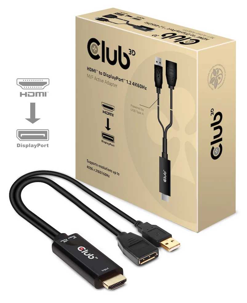 Club 3D Videoadapter - HDMI männlich zu DisplayPort weiblich, Ansicht 3