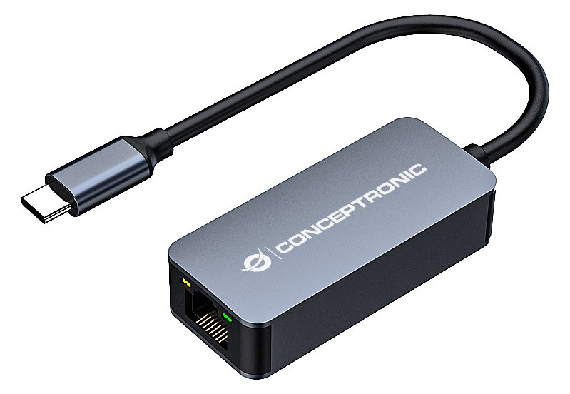 Conceptronic ABBY12GC - Kabelgebunden - USB Typ-C - Ethernet - 2500 Mbit/s - Grau