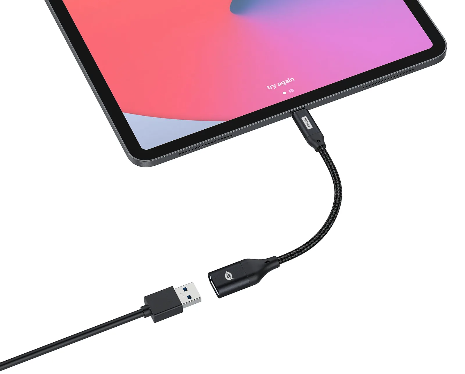Conceptronic ABBY18B OTG-Adapter für USB 3.2 Gen 2 zu USB-A - USB-C - USB-A - Schwarz, Ansicht 4