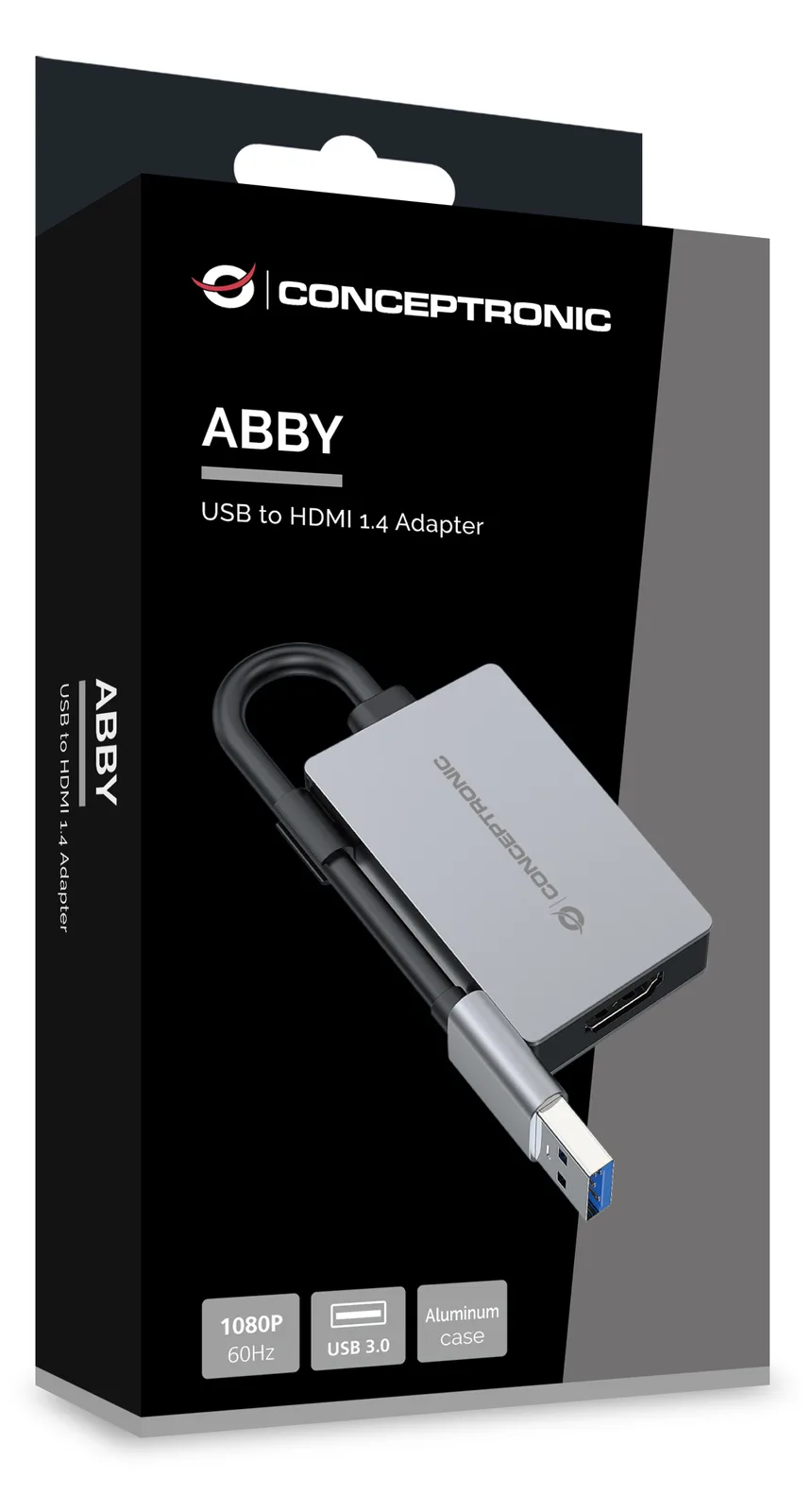 Conceptronic ABBY22G USB to HDMI 1.4 Adapter 1080P 60Hz - Adapter - Digital/Daten, Ansicht 3