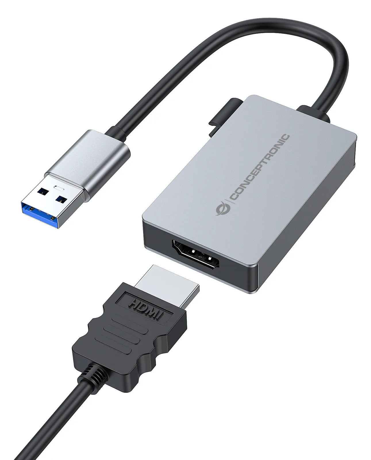 Conceptronic ABBY22G USB to HDMI 1.4 Adapter 1080P 60Hz - Adapter - Digital/Daten, Ansicht 4