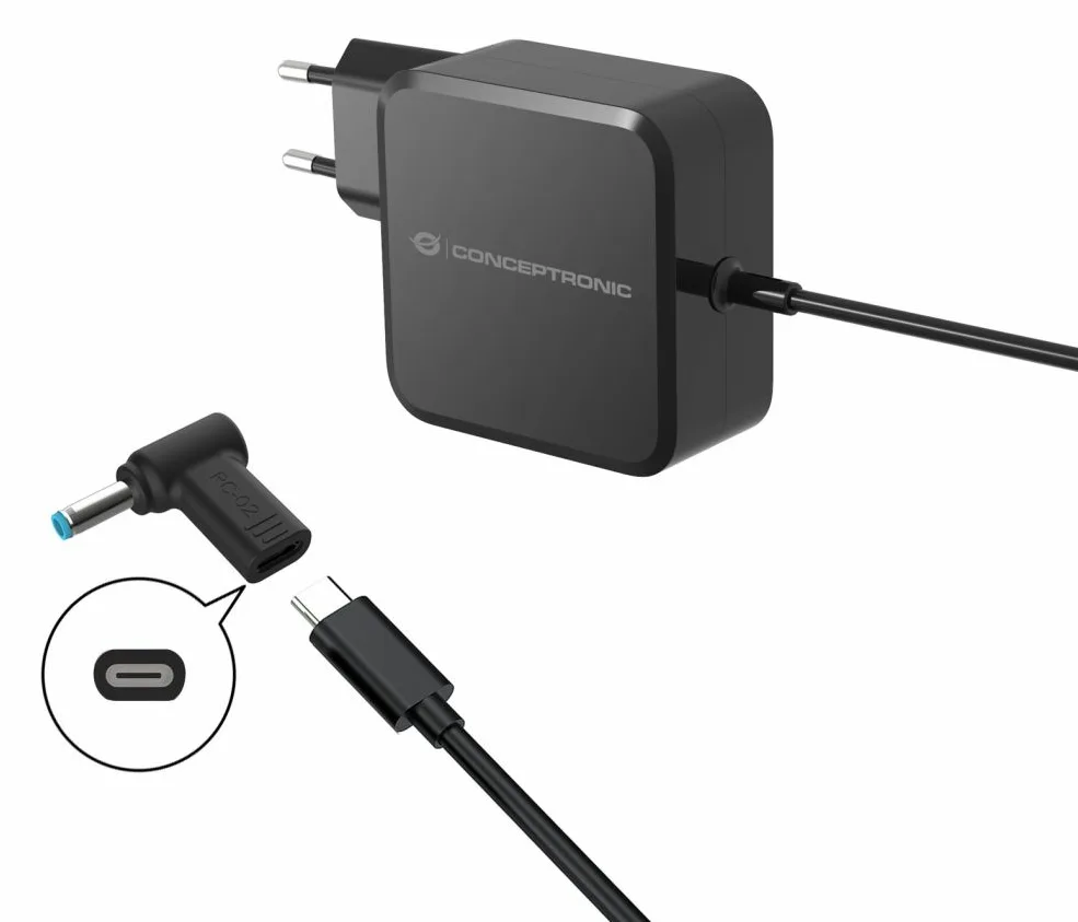 Conceptronic Adapter USB-C -> DC Dell 4.5x3.0mm 18-20V sw - Adapter, Ansicht 4