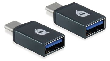 Conceptronic DONN OTG-Adapter für USB-C zu USB-A 2er Pack - USB 3.1 Gen 1 Type-C - USB 3.1 Gen 1 Type-A - Schwarz von LumaTech