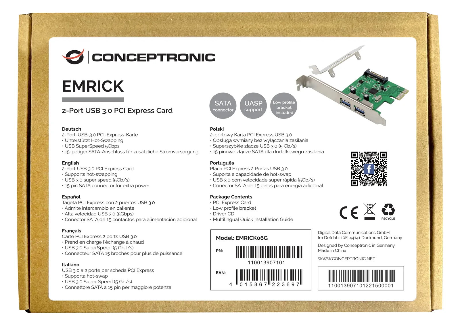 Conceptronic EMRICK06G - USB-Adapter - PCIe 2.0 Low-Profile, Ansicht 2